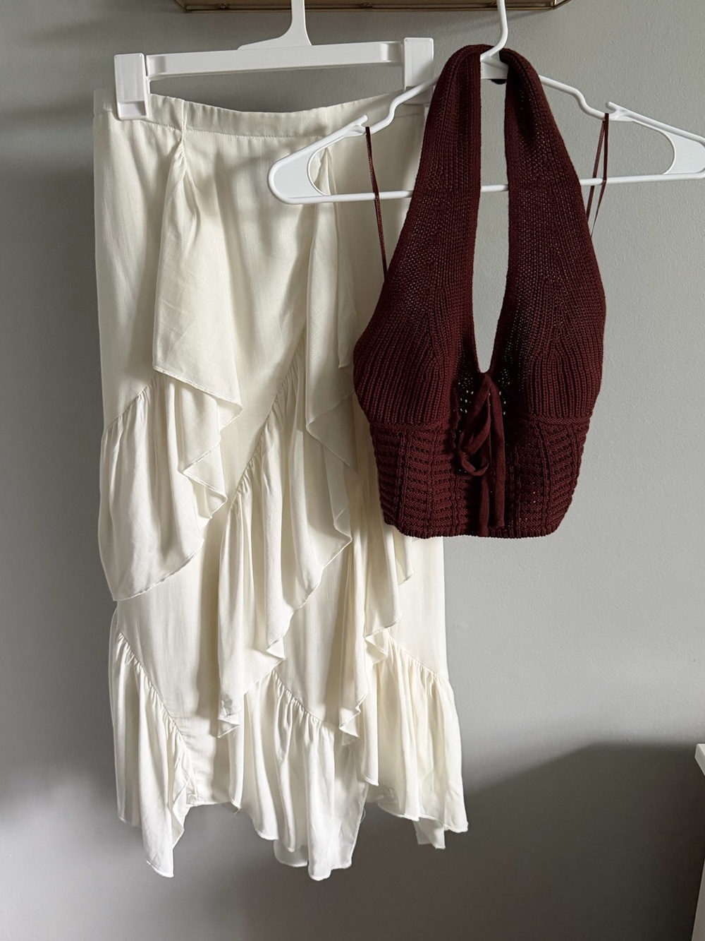 Women’s Cream Ruffled Skirt - Elegant Layered Style
